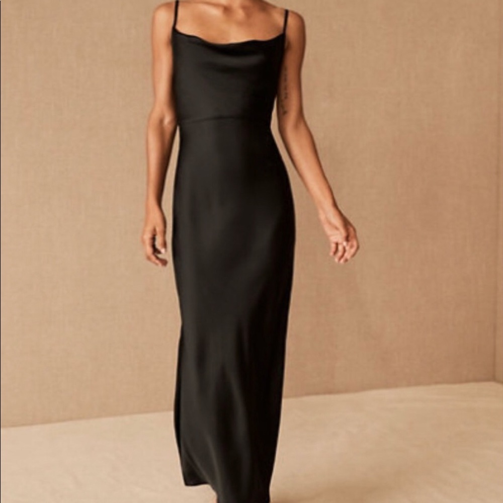 Cali satin Charmeuse Midi dress BHLDN size 8